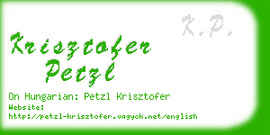 krisztofer petzl business card